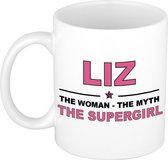Liz The woman, The myth the supergirl cadeau koffie mok / thee beker 300 ml
