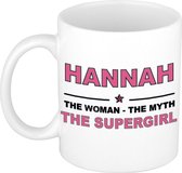 Hannah The woman, The myth the supergirl cadeau koffie mok / thee beker 300 ml