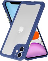 geschikt voor Apple iPhone 11 full protection case - blauw-paars