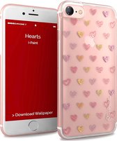 i-Paint glamour cover hearts - transparant - geschikt voor iPhone 7/8 - SE 2020/ SE 2022