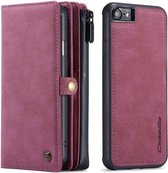 Caseme Luxe XL Portemonnee splitleder hoesje voor iPhone 7, 8 en iPhone SE 2020 SE 2022 - rood