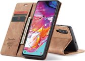 CASEME - Samsung Galaxy A70 Retro Wallet Case - Bruin