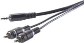 SpeaKa Professional SP-1300900 Cinch / Jackplug Audio Aansluitkabel [2x Cinch-stekker - 1x Jackplug male 3,5 mm] 3.00 m
