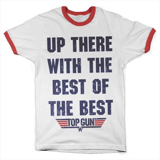 Top Gun Heren Tshirt -XL- Up There With The Best Of The Best Wit