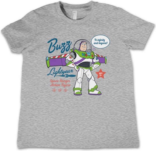 Disney Toy Story Kinder Tshirt -Kids tm jaar- Buzz Lightyear - To Infinity And Beyond Grijs