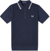 Fred Perry - Twin Tipped Knitted Shirt - Blauw Poloshirt - XS - Blauw