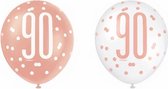 Unique Ballonnen Rose Gold Glitz 90 Latex 30 Cm 6 Stuks