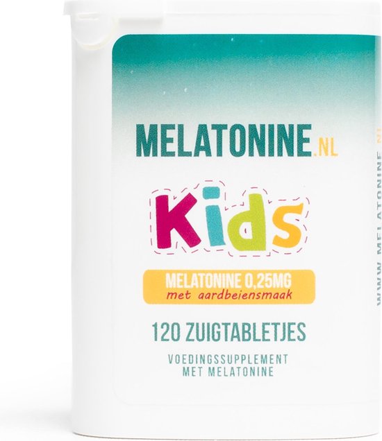 Foto: Melatonine nl melatonine 0 25 mg kids aardbei 120 tabletten aardbei melatonine regular supplementen vegan voedingssupplement