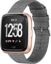 Fitbit Versa 2 bandje - Fitbit Versa Lite bandje - iMoshion Nylon Smartwatch bandje - Grijs