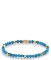 Rebel & Rose More Balls Than Most Turquoise Delight - 4mm yellow gold plated RR-40059-G-16,5 cm