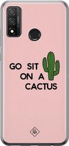 Huawei P Smart 2020 hoesje siliconen - Go sit on a cactus | Huawei P Smart (2020) case | Roze | TPU backcover transparant