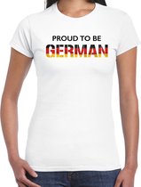 Duitsland Proud to be German landen t-shirt - wit - dames -  Duitsland landen shirt  met Duitse vlag/ kleding - EK / WK / Olympische spelen outfit L