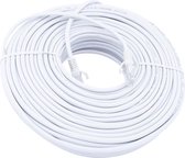 50 meter premium UTP kabel - Internetkabel - Netwerkkabel Tot 1000 Mbps - Wit - Incl. RJ45 stekkers - Hoge kwaliteit
