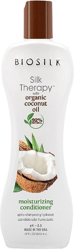 BioSilk Silk Therapy with Coconut Oil - Moisturizing Conditioner 355 ml - Conditioner voor ieder haartype