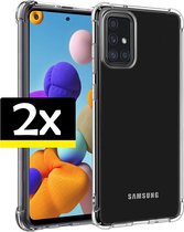 Hoesje Geschikt voor Samsung A71 Hoesje Shockproof Case Siliconen - Hoes Geschikt voor Samsung Galaxy A71 Hoes Cover Siliconen - Transparant - 2 Stuks