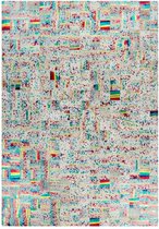 Beige Multicolor vloerkleed - 160x230 cm  -  Symmetrisch patroon A-symmetrisch patroon - Modern Modern