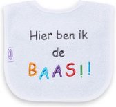 Funnies Slabber Hier Ben Ik De Baas! 40 Cm Katoen Wit