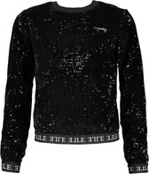 Elle Chic Meisjes sweaters Elle Chic sweater velours sequins black 158/164