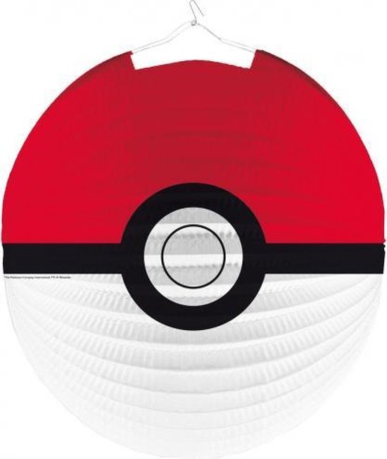 Pokemon thema lampion Poke Ball  25 cm - thema feest lampion/lantaarn voor kinderfeestje/verjaardag - Pokémon