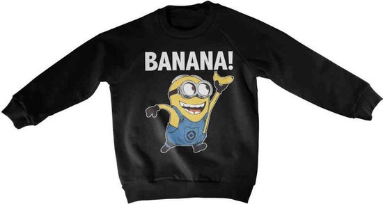 Minions Sweater/trui kids -Kids tm 10 jaar- Banana! Zwart