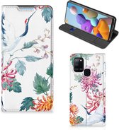 Wallet Bookcase Geschikt voor Samsung Galaxy A21s Telefoonhoesje Bird Flowers