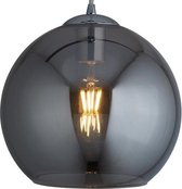 Balls Glazen hanglamp chroom globe 30cm smoke - Modern - Searchlight - 2 jaar garantie