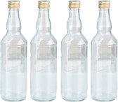 10x Glazen flessen met schroefdop 500 ml - Glasflessen / flessen met schoefdoppen
