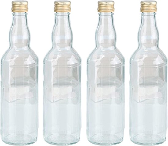10x Glazen flessen met schroefdop 500 ml - Glasflessen / flessen met  schoefdoppen | bol.com