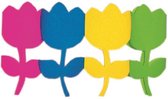 Gekleurde bloemen feest slinger 3 meter - Feestartikelen/versiering - Van papier
