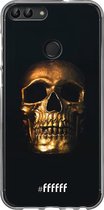 Huawei P Smart (2018) Hoesje Transparant TPU Case - Gold Skull #ffffff
