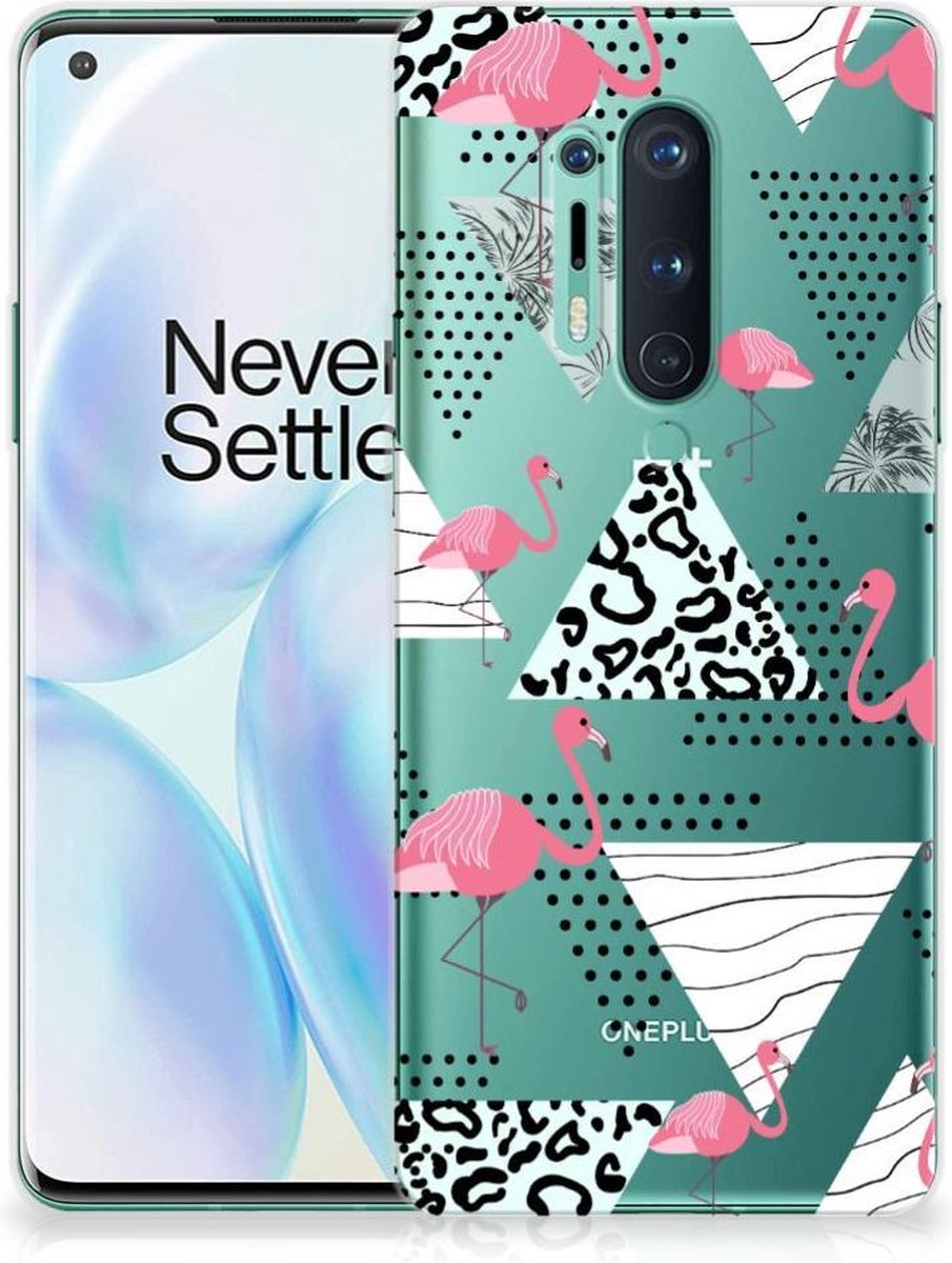 OnePlus 8 Pro TPU Hoesje Flamingo Triangle