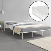 Metalen bed Zeus met bedbodem en matras wit 180x200 cm