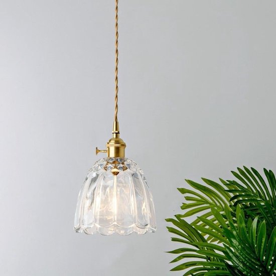Messing glazen één hoofd kleine kroonluchter met 4W Edison wit licht (I  stijl) | bol.com
