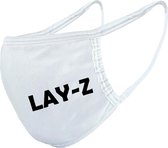 Lay - Z Mondkapje | grappig | gezichtsmasker | bescherming | bedrukt | logo | Wit mondmasker van katoen, uitwasbaar & herbruikbaar. Geschikt voor OV