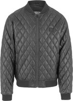 Urban Classics Jacket -M- Diamond Quilt Leather Imitation Zwart