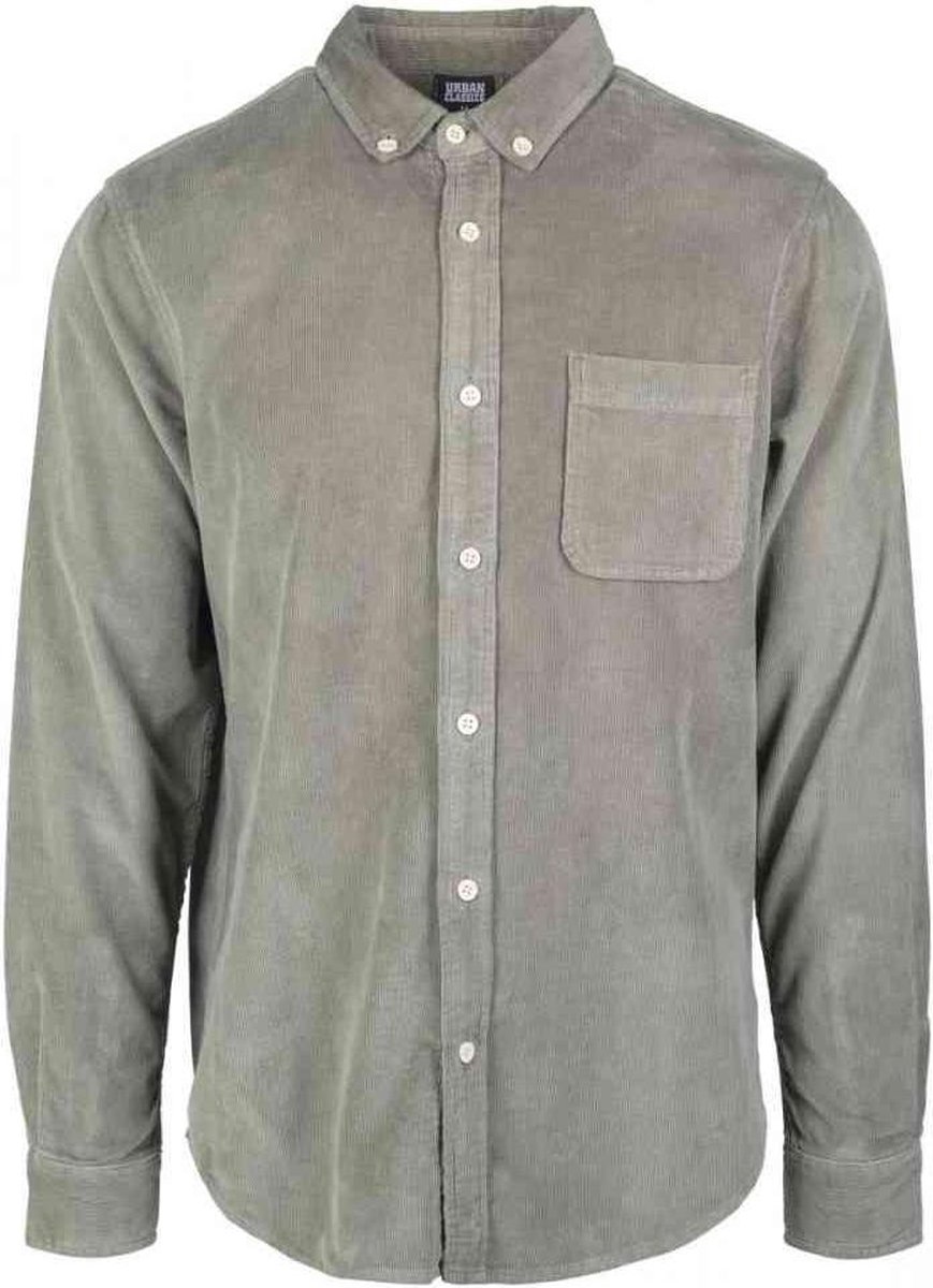 Urban Classics Overhemd -S- Corduroy Groen