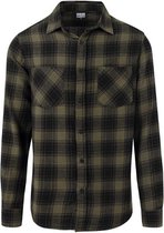 Urban Classics Overhemd -S- Checked Flanell Zwart/Groen