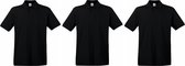 3-Pack Maat XL - Zwarte poloshirts premium van katoen voor heren - katoen - 180 grams - polo t-shirts