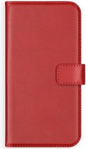 Selencia Hoesje Met Pasjeshouder Geschikt voor Samsung Galaxy S9 - Selencia Echt Lederen Bookcase - Rood