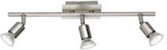 LED Plafondspot - Trion Nimo - GU10 Fitting - 9W - Warm Wit 3000K - 3-lichts - Rechthoek - Mat Nikkel - Aluminium