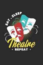 Eat sleep theatre repeat: 6x9 Theatre - dotgrid - dot grid paper - notebook - notes