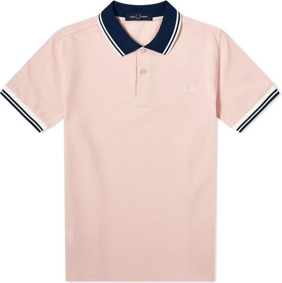 Fred Perry - Contrast Rib Polo Shirt - Roze Polo - M - Roze