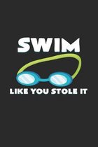 Swim like you stole it: 6x9 Swimmingl - dotgrid - dot grid paper - notebook - notes