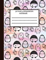 Hedgehog: Primary Composition Notebook, Special Space For Picture Or Drawing Space And Dashed Mid line, Kindergarten to Early Ch