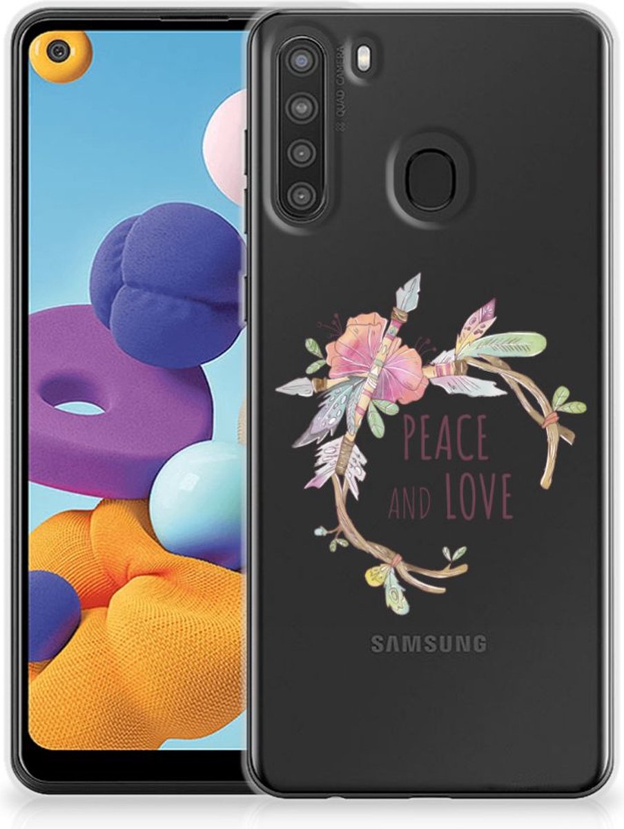 Samsung Galaxy A21 Telefoonhoesje met Naam Boho Text
