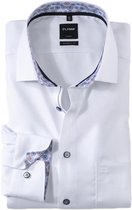 OLYMP Modern Fit overhemd mouwlengte 7 - wit twill (contrast) - boordmaat 39