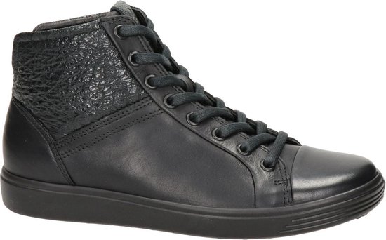 Ecco Soft 7 dames veterboot - Zwart - Maat 38 | bol.com