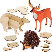 Baker Ross AX196 Jungle Dieren Van Hout - 5 Stuks, Knutselspullen En Knutselsets Voor Kinderen