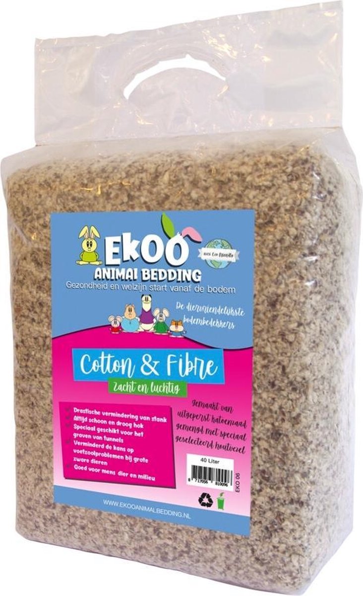 Ekoo Animal Bedding Cotton & Fibre 40 L bol