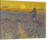 De zaaier, Vincent van Gogh - Foto op Canvas - 100 x 75 cm
